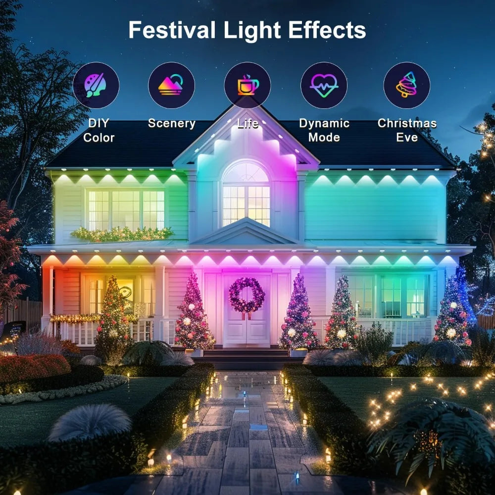 Outdoor Lights Smart LED Christmas Strip for House